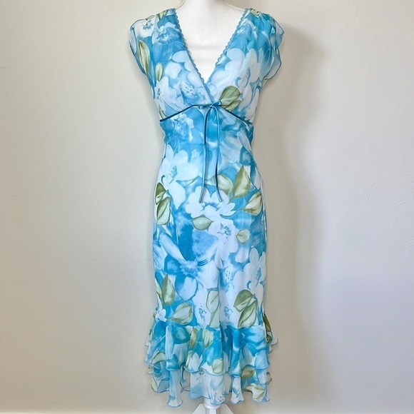 Y2K Chiffon Floral Dress - Picture 1 of 6